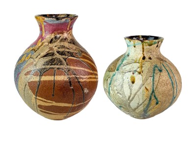 Lot 297 - A studio pottery raku fired vase.