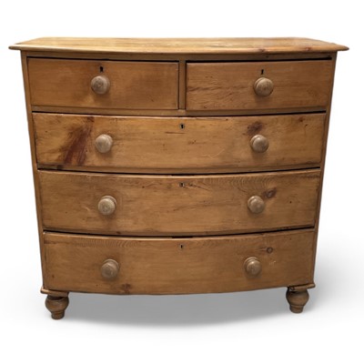 Lot 30 - A five-drawer pine chest, 107cm wide, 102cm...