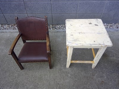 Lot 61 - A Leather effect Child's Chair and a Painted...