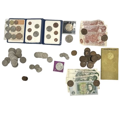 Lot 129 - A selection of coins and banknotes.