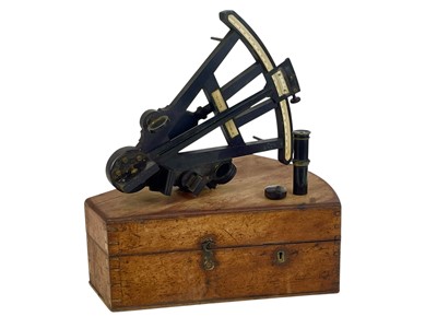 Lot 240 - An ebony octant by R Millar, Leith.