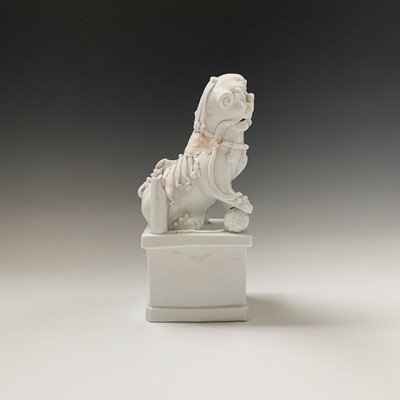 Lot 93 - A Chinese blanc de chine dog of fo, height...