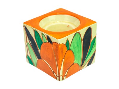 Lot 1026 - A Clarice Cliff Fantasque Gardenia pattern inkwell.