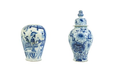 Lot 1170 - Two Dutch Delft blue and white vases.