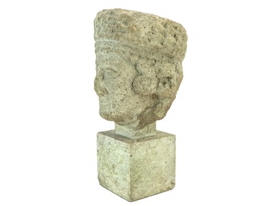 Lot 1115 - A Cypriot limestone head of a female Votary.