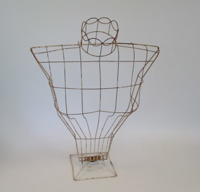 Lot 20 - A vintage wire framed mannequin bust, height...