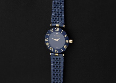 Lot 147 - H STERN - A Sapphire Collection lady's diamond set quartz bracelet wristwatch.