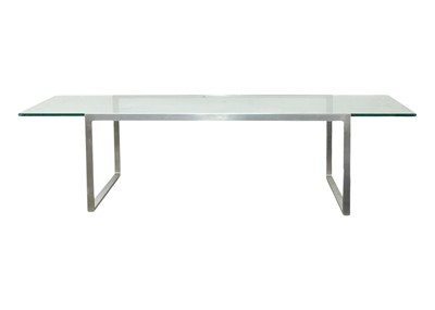 Lot 318 - A mid-century glass topped coffee table.