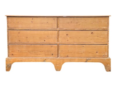 Lot 678 - A Victorian pine bank of six drawers.