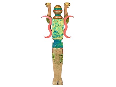 Lot 671 - A painted Egyptianesque pillar.