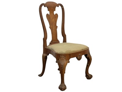 Lot 651 - A George I walnut side chair.