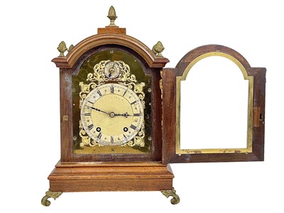 Lot 586 - A Winterhalder and Hofmeier German walnut cased mantel clock.