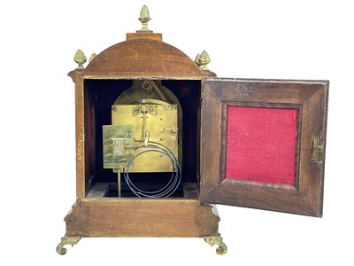 Lot 586 - A Winterhalder and Hofmeier German walnut cased mantel clock.