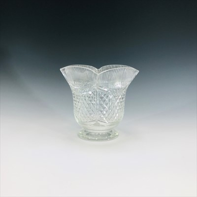 Lot 959 - A Georgian blown drawn and cut glass vase....