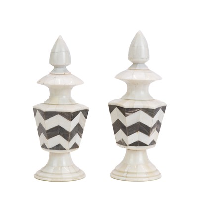 Lot 1174 - A pair of bone and horn veneered scent bottles.