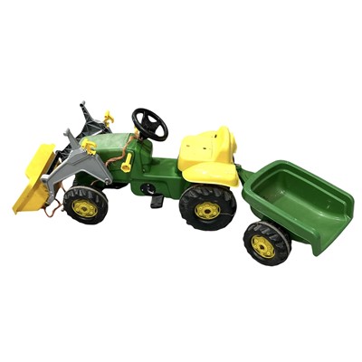 Lot 54 - A children's toy tractor and trailer with a...