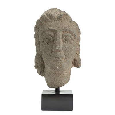 Lot A Gallo-Roman carved stone head.