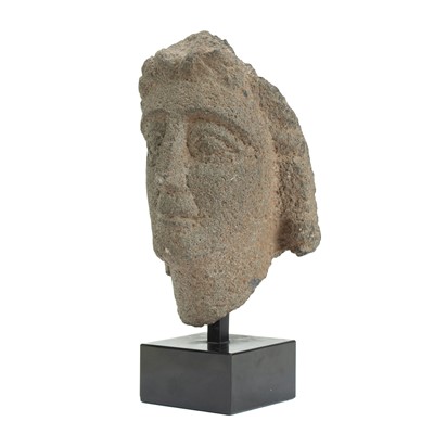 Lot A Gallo-Roman carved stone head.