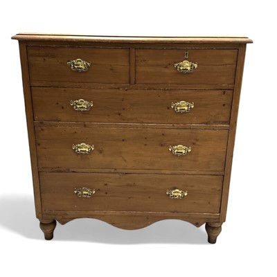 Lot 46 - A five-drawer pine chest, 103cm wide 107cm...