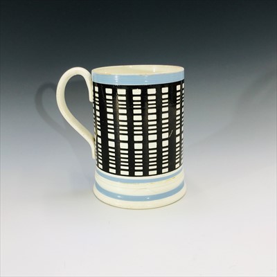 Lot 1014 - Large pearlware tankard, circa 1820, with blue...