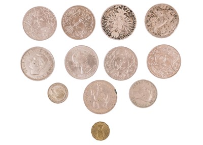 Lot 51 - A selection of GB pre-decimal coins and a 1780 Marie Therese Thaler.