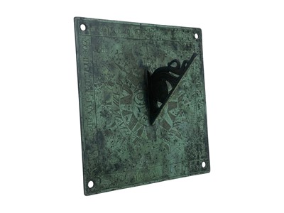 Lot 595 - A square bronze sundial.
