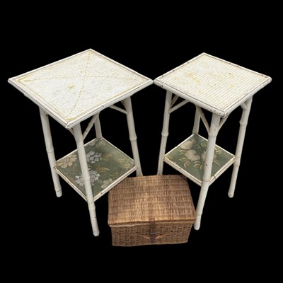 Lot 113 - Two Bamboo Occasional tables with a small...