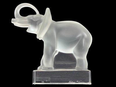 Lot 339 - A Lalique glass model of an elephant.