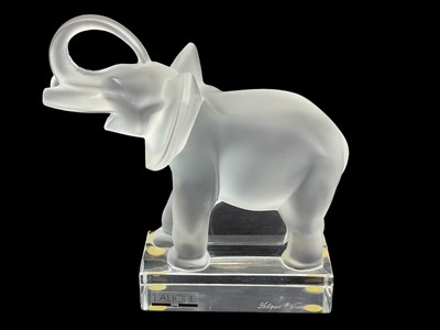 Lot 339 - A Lalique glass model of an elephant.
