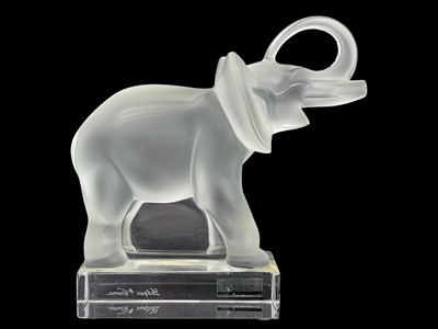 Lot 339 - A Lalique glass model of an elephant.
