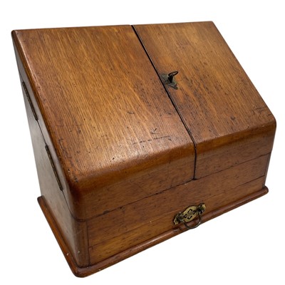 Lot 124 - An Edwardian Antique Oak Stationery cabinet...