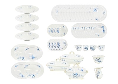 Lot 431 - A Royal Worcester Vitreous blue and white part dinner and tea service.