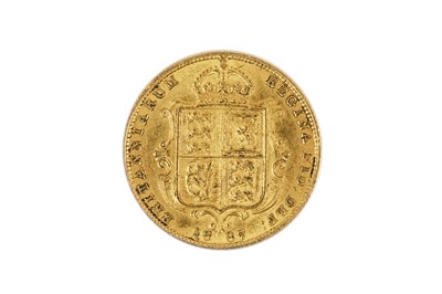 Lot 29 - A Victoria 1887 jubilee higher shield half-sovereign gold coin.