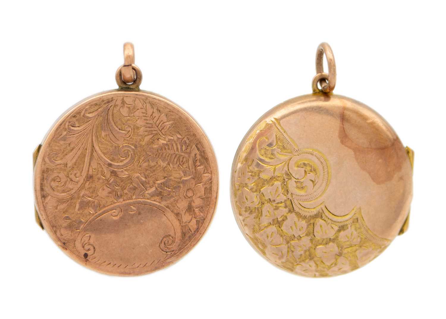 Lot 156 - Two 9ct locket pendants.