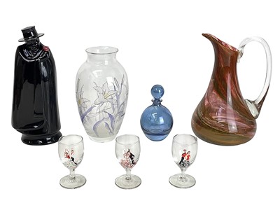 Lot 425 - A Sandeman Don decanter with three glasses.