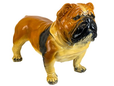 Lot 73 - A life size plaster model of a bulldog..