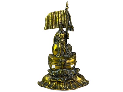 Lot 4 - A heavy Victorian brass door stop of Brittania.