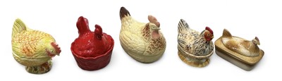 Lot 15 - A Michel Caugant ceramic chicken egg crock...