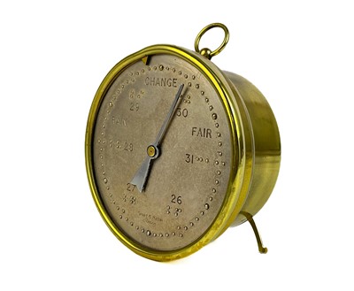 Lot 246 - A Short & Mason brass and silvered Braille barometer.