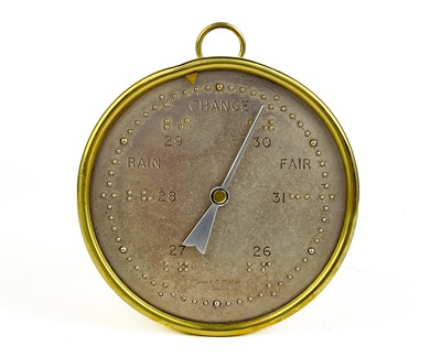 Lot 246 - A Short & Mason brass and silvered Braille barometer.
