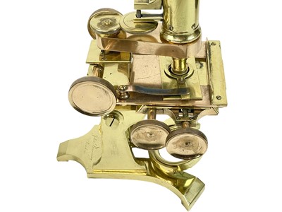 Lot 159 - A Victorian brass compound microscope by John Browning.