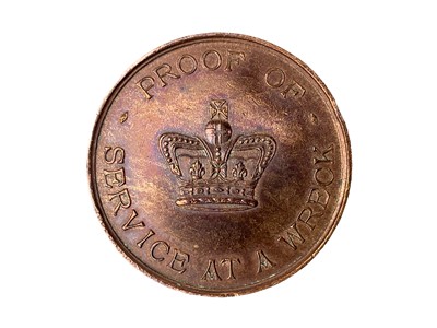 Lot 5 - A Board of Trade rocket apparatus bronze token.