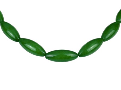 Lot 672 - A Chinese jadeite necklace.
