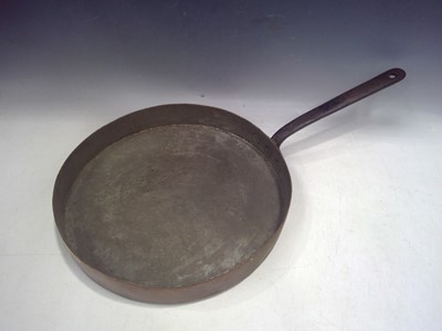 Lot 4 - A Heavy Antique Hammered Copper Pan With a...