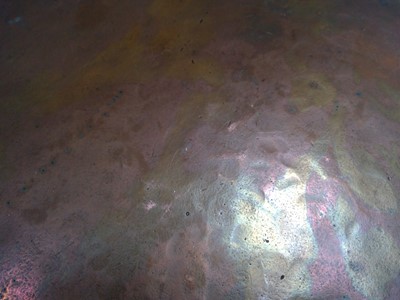 Lot 4 - A Heavy Antique Hammered Copper Pan With a...