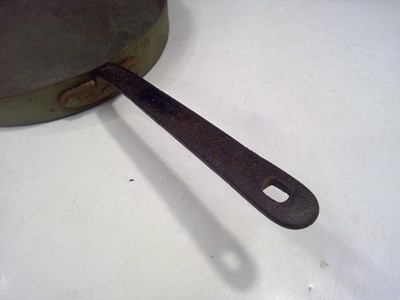 Lot 4 - A Heavy Antique Hammered Copper Pan With a...