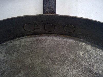 Lot 4 - A Heavy Antique Hammered Copper Pan With a...
