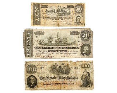 Lot 49 - CONFEDERATES STATES AMERICA BANKNOTES.