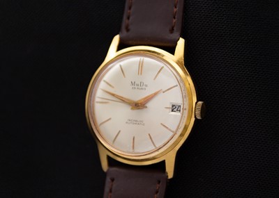 Lot 80 - MUDU - An automatic 25 jewel gold-plated gentleman's wristwatch.