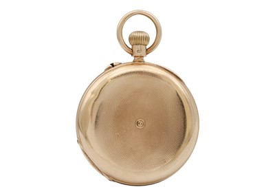 Lot 7 - J.W. BENSON - A 9ct rose gold full hunter crown wind lever pocket watch.